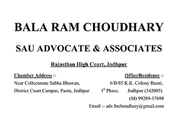 Advocate Bala Ram Choudhary Sau