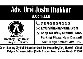 Advocate Urvi Joshi Thakkar