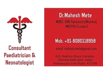 Dr. Mahesh Mete, MBBS, DNB, MRCPCH - DR MAHESH METE CHILDREN'S CLINIC